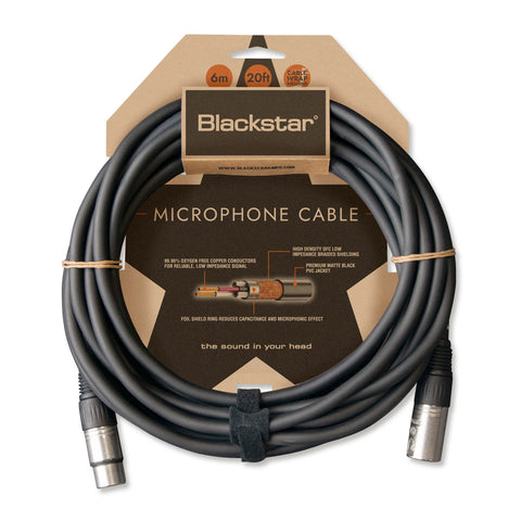 Mic cable XLRM - XLRF 6Mtr Blackstar Professional