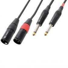 Signal cable 2 x Jack - 2 x XLR Male 1.5m