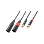 Signal cable 2 - XLR Male - 2 - RCA PLUG 3Mtr