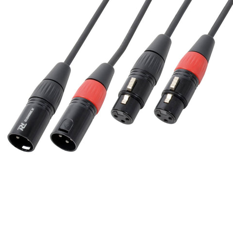 Mic cable 2 x XLRM - 2 x XLRF 6Mtr