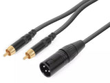Signal lead  1,5 meter XLR Male – 2x RCA Male