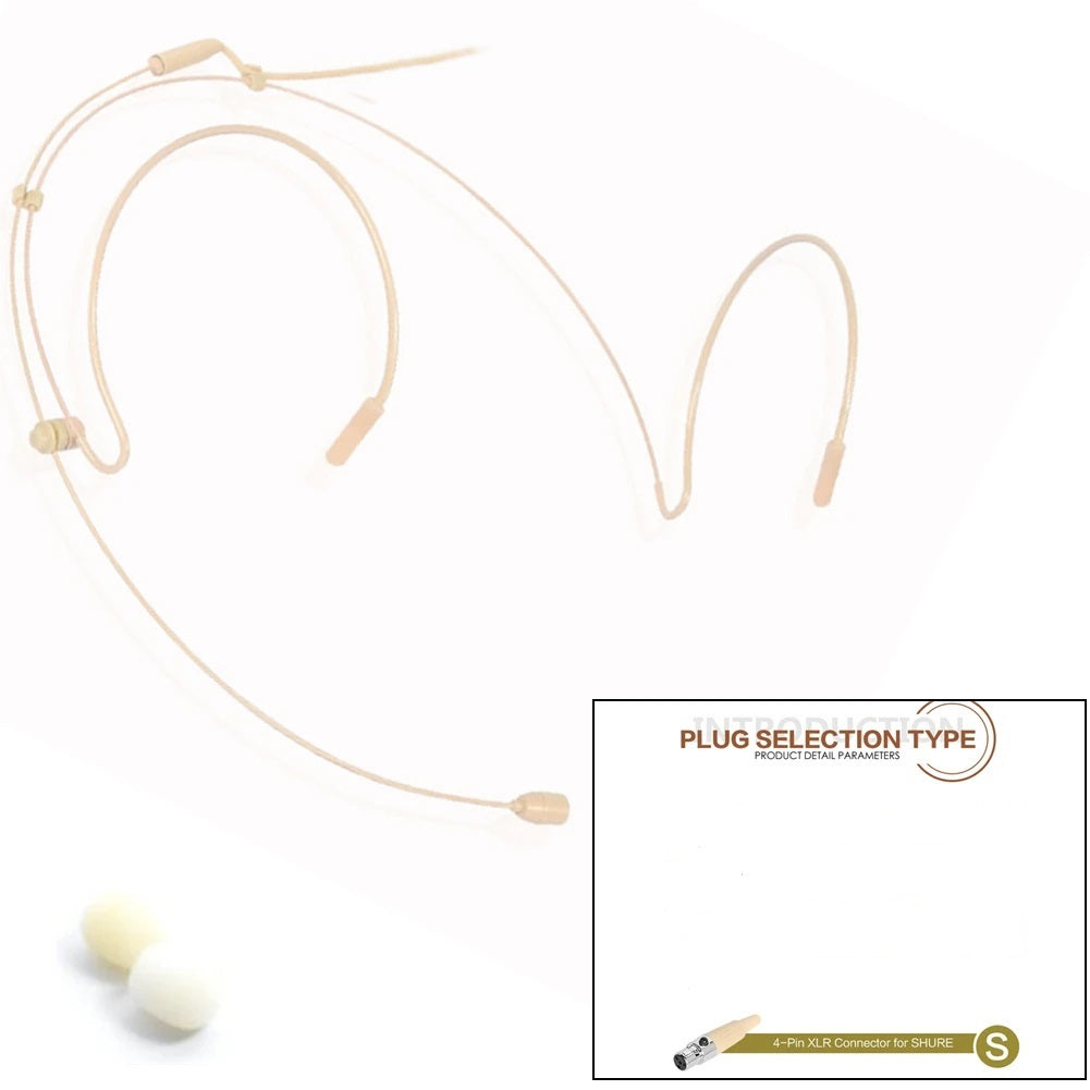 thumbnail image 2 of Double Earhook Headset Microphone With 4-Pin Mini XLR For Audio Technica Wireless Systems 2 of 13
