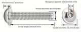 Stainless Steel Hex Head Cap Screws M6 X 14
