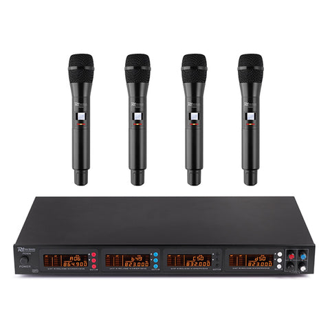 Quad wireless UHF mic system