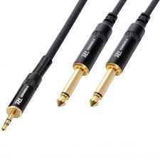 Signal Cable 3.5mm Stereo Jack - 2 x 6.3mm Mono Jack